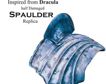 Custom Handmade Spaulder Fragment with Breakblade | Damaged Edge Shoulder Armor | Copper Replica | Dracula Inspired