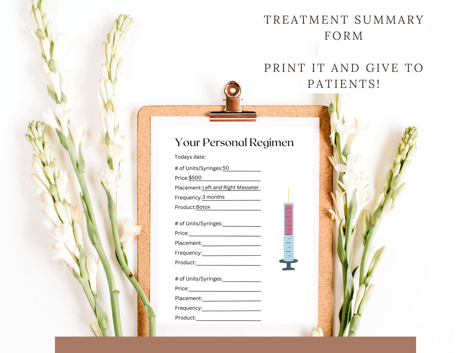 Botox Digital Face Chart and Aftercare for Your Practice With Editable ...