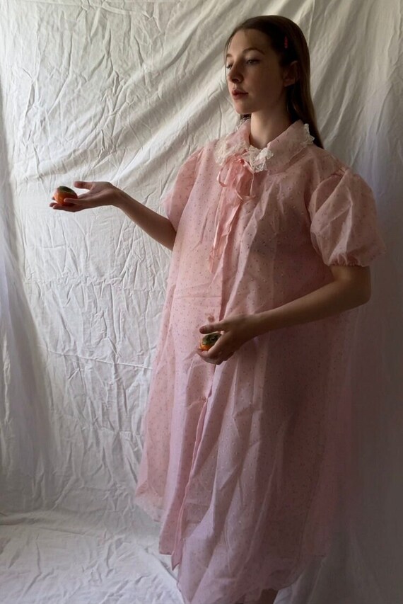 gorgeous blushing semi sheer vintage dress - image 1