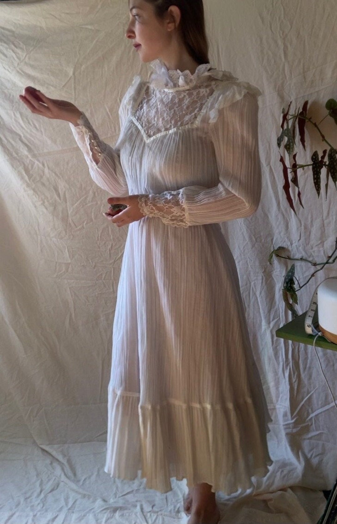 Vintage Victorian White Lace Dress Etsy