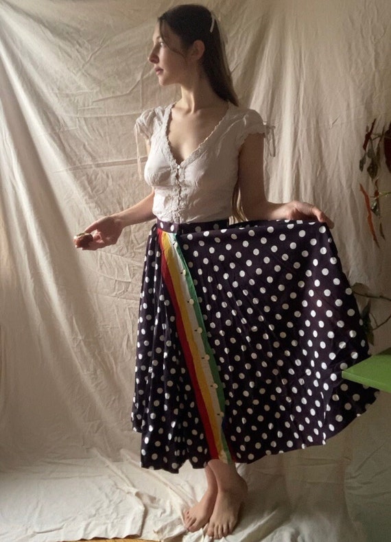 gorgeous polka dot rainbow skirt