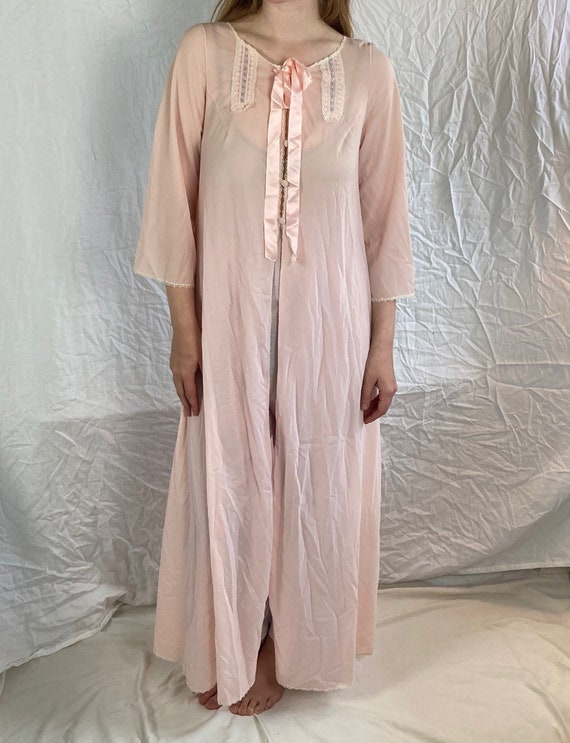 vintage pink nightgown over layer - image 1