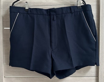 Vintage Blue Tennis Shorts With Pockets - Men's Athletic Golf Wear (Size 54)