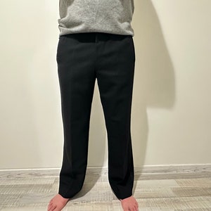 Marching Band Pants Black Wool Men Trousers With Side Stripes Gentlemen Uniform Pleated Slacks Suit Dress Pants Gift for Him Size 52 L