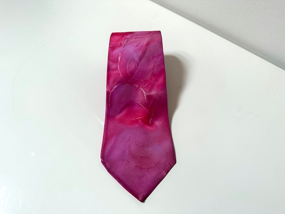 Silk Pink Vintage Tie for Men Groom Cotton Ties B… - image 1