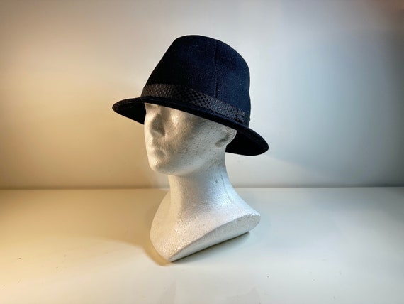 Vintage Black Wool Fedora Hat, Rigas Filcs, USSR Made (22  display picture 1
