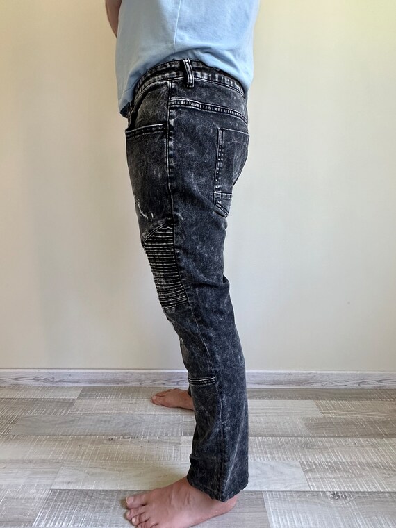 Men's  Slim Jeans Men's Distressed Denim Pants Bl… - image 5