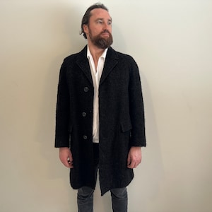 Casaco de inverno de lã masculino vintage marrom casaco de lã masculino elegante roupas quentes isolado clássico preppy outerwear trincheira feita na suécia xl