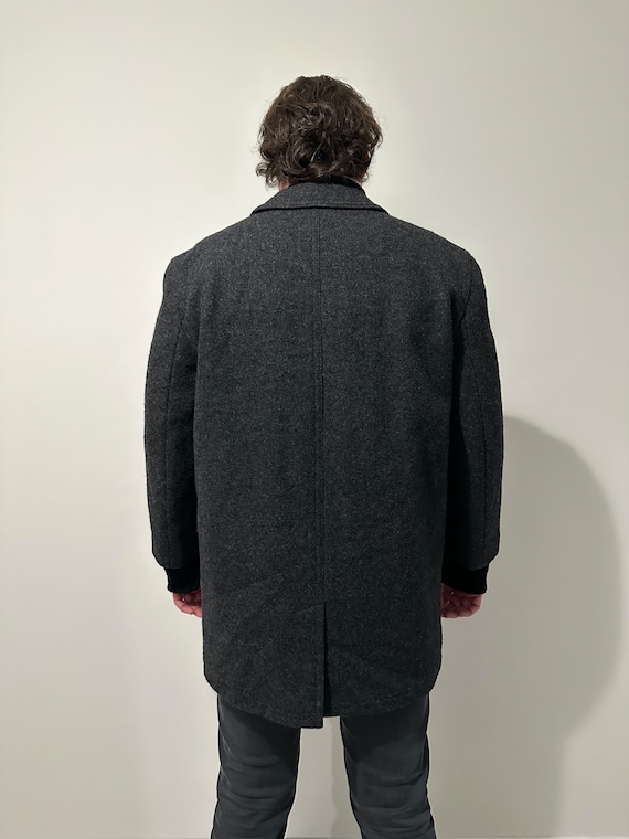 Vintage Men's Wool Winter Coat Grey Men Wool Coat Ove… Gem