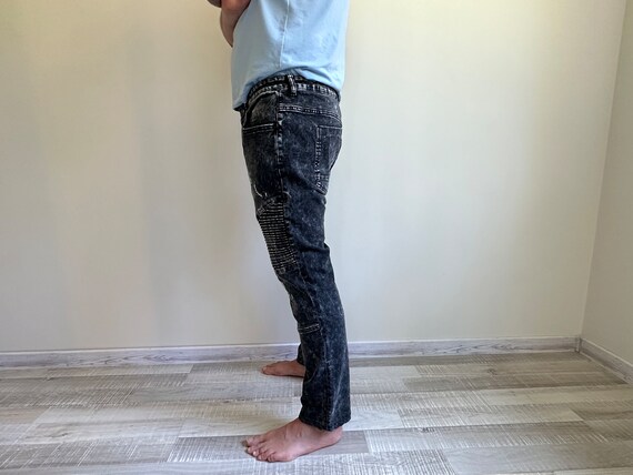 Men's  Slim Jeans Men's Distressed Denim Pants Bl… - image 4