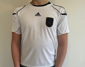 Camiseta de fútbol Adidas de Alemania: Polo blanco, manga corta, talla S