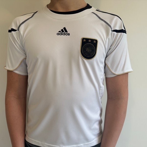 Adidas Shirt Polo White Tee T Shirt Germany Football Shirt Summer Short Sleeves Deutscher Fussball-bund Size S