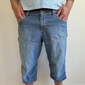 Men&#39;s MUSTANG Jeans Shorts Light Made in Pakistan Blue Denim Washed Out Summer Pants Regular Bermuda High Rise Streetwear Daily Size 36 / 52