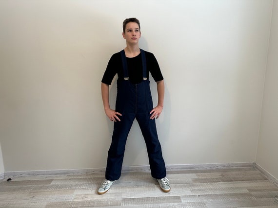 Vintage des annees 80 Ski Pantalon Ski Pantalon Combinaison Ski Salopette Snowsuit Pantalon Bleu Neige Gear Ski Costume Hiver Hipster Coupe Vent Taille M L Etsy France
