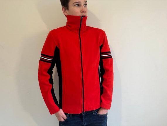 Vintage Bright Red Sport Jacket Zippered Track Running Parka Hipster Sport Blue Workout Hip Hop Turtleneck Activewear Made in Germany S M Etsy
