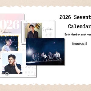 Seventeen 2026 Kalender | Kpop druckbare digitaler Download | Carat BTS Study Wandkalender (13 Mitglieder Bundle)
