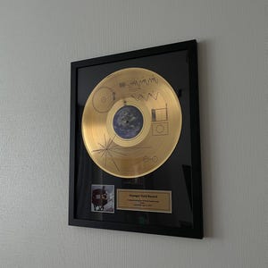 Voyager 1 Spacecraft Full Size Golden Record Replica – Gift for Space Enthusiasts, NASA Poster, Science Decor, Futuristic Wall Art