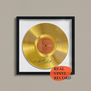 Dolly Parton Signed Gold Vinyl Record — Decorative Music Art — Facsimile Autographed 12&quot; LP — Unique Memorabilia Gift for Music Lovers