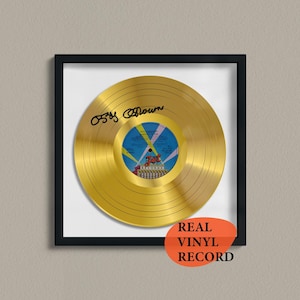 Ozzy Osbourne Signed Gold Vinyl Record — Decorative Rock Art — Facsimile Autographed 12&quot; LP — Gift for Music Fans, Iconic Wall Display