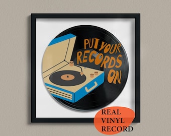 Put Your Records On — REAL Vinyl Record Poster Dopamine Wall Decor, Perfect Music Gift for Music Lover, Vinyl Collector —  Music Wall Art