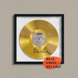 Phil Collins Signed Gold Vinyl Record — Music Art — Facsimile Autographed 12&quot; LP — Gift for a Music Lover, Unique Memorabilia Poster