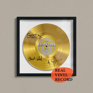 The Police Signed Gold Vinyl Record — Decorative Rock Music Art — Facsimile Autographed 12&quot; LP — Gift for Music Lovers, Unique Gift