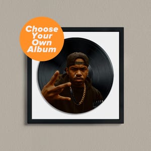 Your Favorite Rap Album Printed on Vinyl Record – Сustom Album Cover Poster, Framed Music Lover Gift for Him, Personalized Music Wall Art