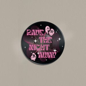 Rave Music Poster - Unique Vinyl Record Wall Art, Funky Wall Art for Techno, EDM, House Music Lover - Great Room Decor for Living Room, Dorm