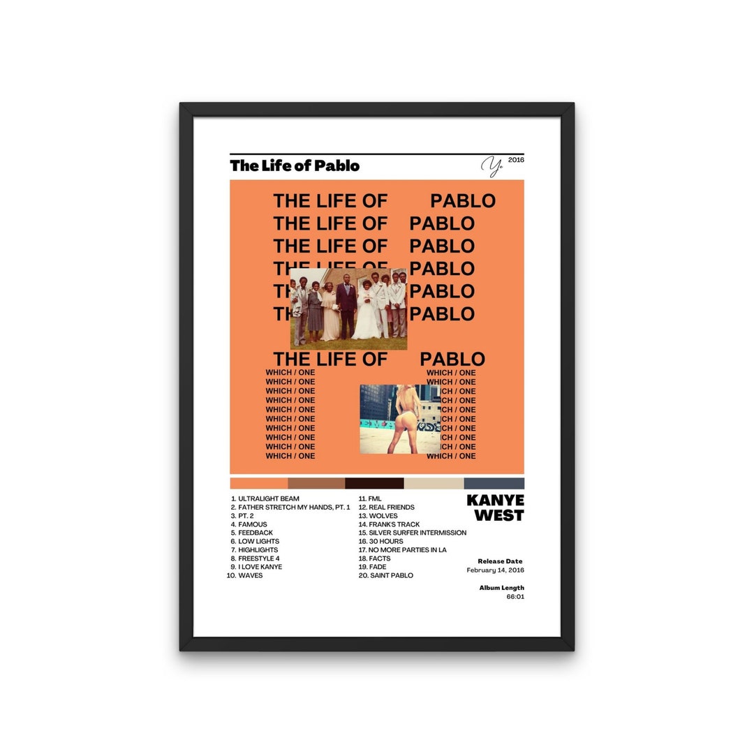 Kanye West the Life of Pablo Album Cover Poster / Music Etsy