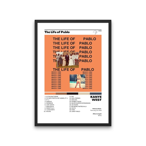 Kanye West The Life Of Pablo Album Cover Poster / Music Wall Art.