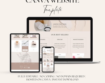 Product Based Website Canva Template, Landing Page Canva Template, Canva Sales Page, Sales Page Website Template, Editable Canva Sales Page