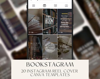 Bookstagram Reel Covers, Aesthetic Instagram Templates for Authors, Bookish Engagement, Canva Marketing Ideas