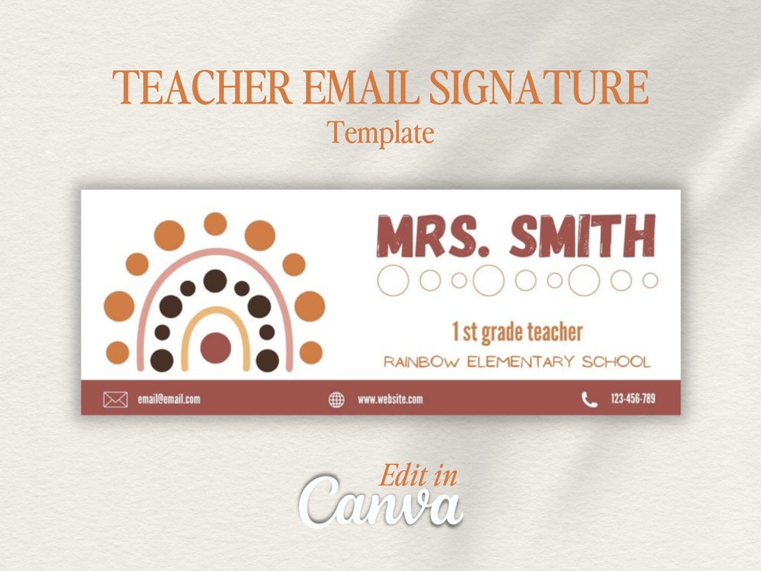 Teacher Email Signature for Teachers Email Signature Template Etsy