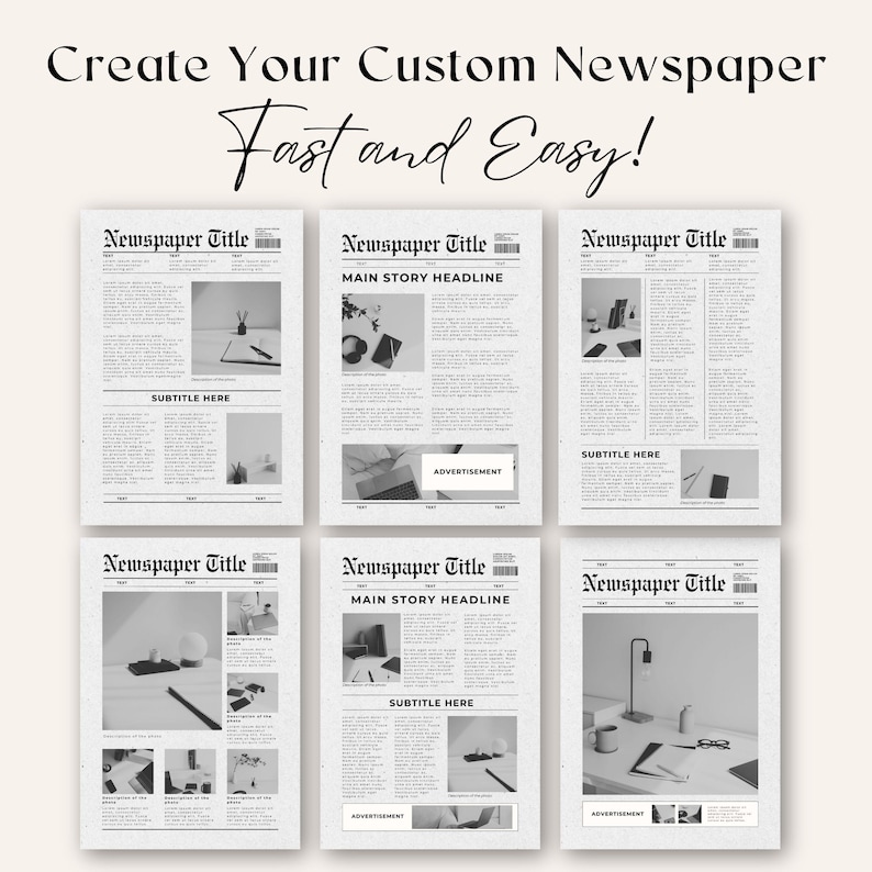 Subtitle In Newspaper Example Newspaper Template Canva, Editable Wedding Announcement, Large ...