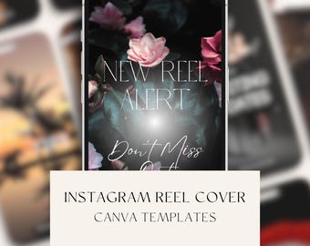 20 Instagram Reel Cover Canva Templates, Dark Aesthetic done for you Reel Covers, Content Creator Reel Covers, Universal Minimalist Template