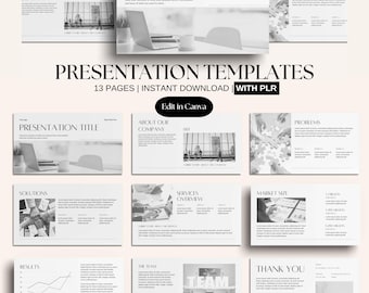 Pitch Deck Business Canva Template, Presentation Canva Template, Slide Deck Template, Course Creator Template, Business Templates PLR