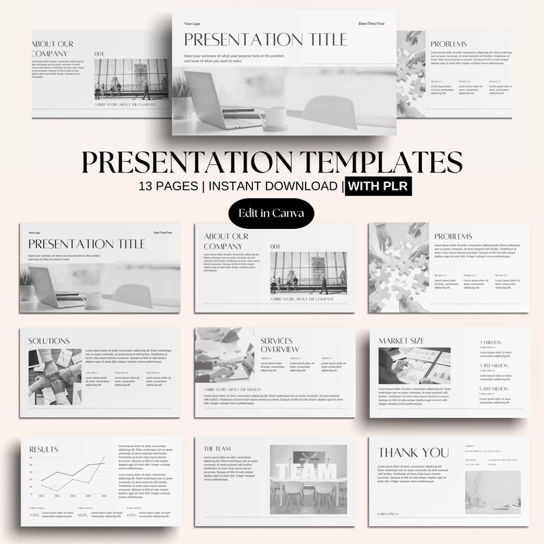 Pitch Deck Business Canva Template, Presentation Canva Template, Slide ...