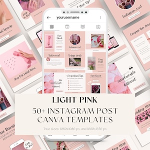 Pink Instagram Post Templates Canva, Social media Posts, Instagram Feed, Bright Instagram, Coaching Template, Blogger Template, Business