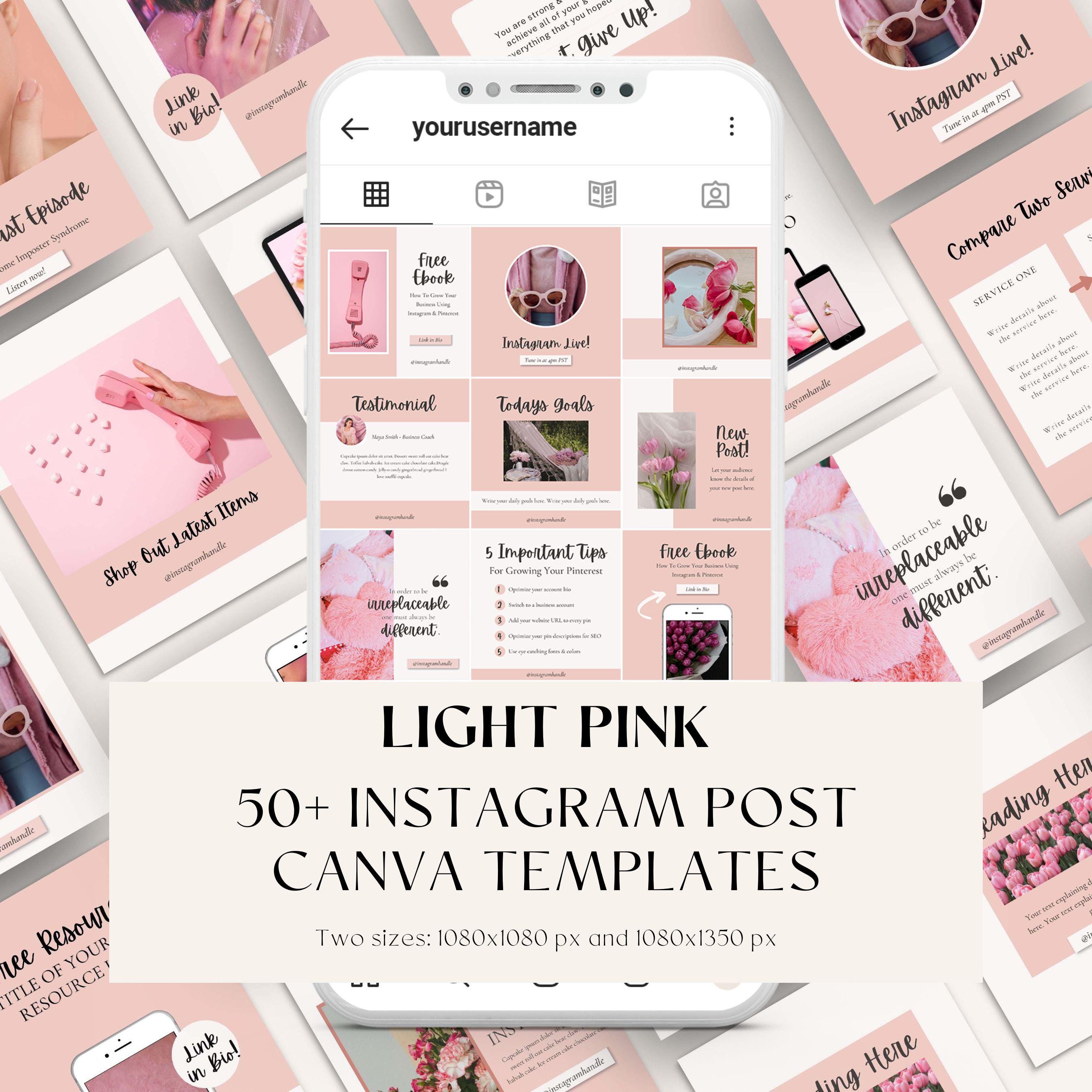 Pink Instagram Post Templates Canva, Social Media Posts, Instagram Feed ...