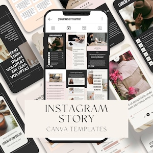 100 Instagram Story Templates, Social Media Templates Canva, Instagram Templates, Canva Instagram, Canva Post Template, Editable Templates