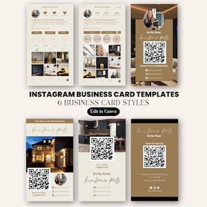 Bewerkbaar Instagram-visitekaartje, Premium QR-codecanvasjabloon, Uniek digitaal kaartontwerp, Premium luxe visitekaartje, Profielkaart