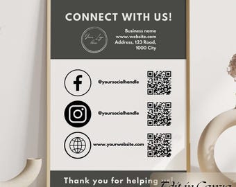 Scan to book an appointment QR code Sign Canva Template, For salon, spa, service-based small business, Client appointment booking, Editable