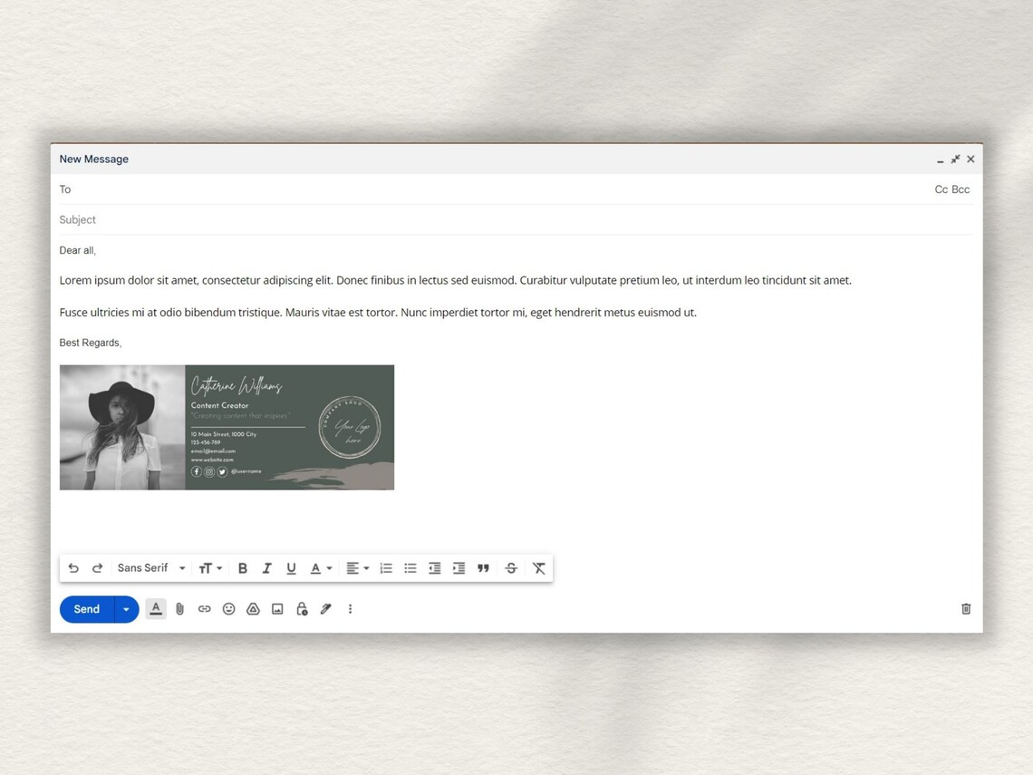 Email Signature Template Gmail Email Signature Canva Etsy