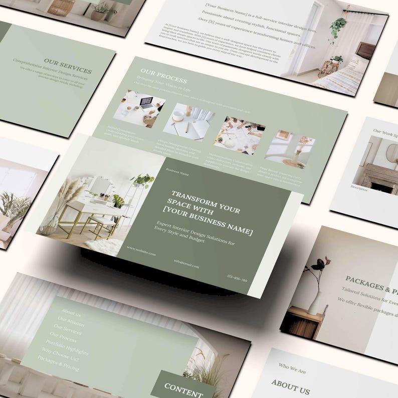 PLR Interior Design Business Canva Presentation Template, Slide Deck ...