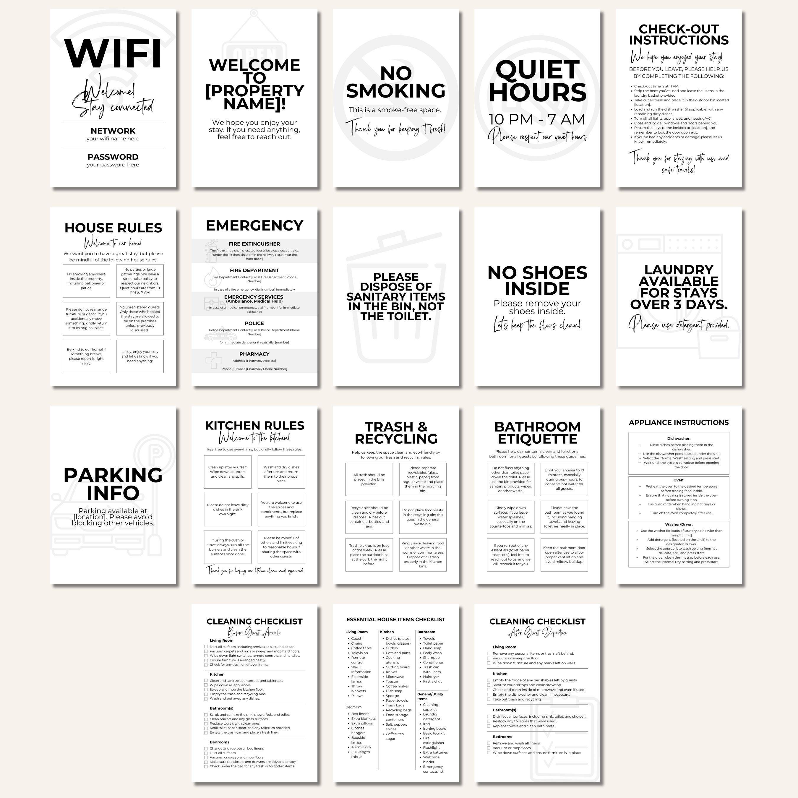 Active Rentals Sign Vacation Rental Sign Template Bundle Airbnb Welcome Sign, Airbnb Host ...