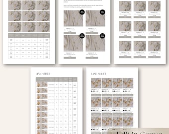 5 Pages Line Sheet Canva Templates, Customizable Product Catalog, Editable Price List, Wholesale Sales Sheet Template, Product Sales Sheets