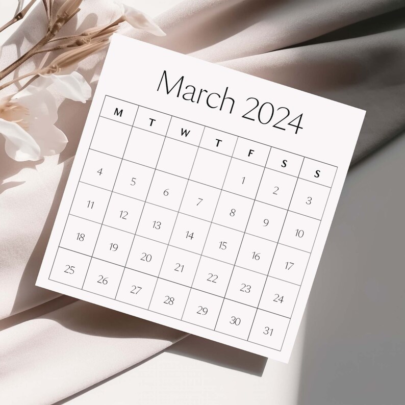 2024 Yearly Calendar, Calendar Cards, Scrapbook Calendar, Planner Cards