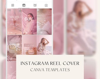 20 Pink Instagram Reel Cover Canva Templates, Done for you Reel Covers, Content Creator Reel Covers, Universal Minimalist Aesthetic, Bright
