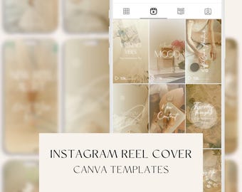 20 Beige Instagram Reel Cover Canva Templates, Done for you Reel Covers, Content Creator Reel Covers, Universal Minimalist Aesthetic, Bright