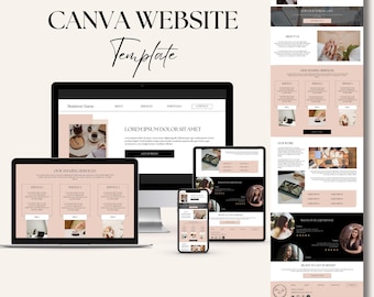 One Page Canva Website Template, Website for Coaches, Editable in Canva, Business Website Design, Aesthetic Website, Minimalist Design